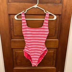 Solid & Striped sz XS Anne-Marie One Piece Lightweight Rib Pink Multi Stripe